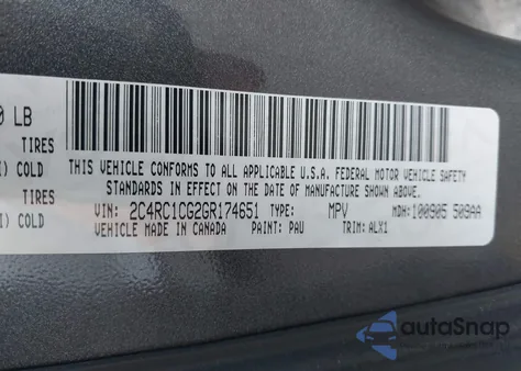 2016 Chrysler Town & Country Touring-L Anniversary Edition из США, поврежденный, VIN 2C4RC1CG2GR174651